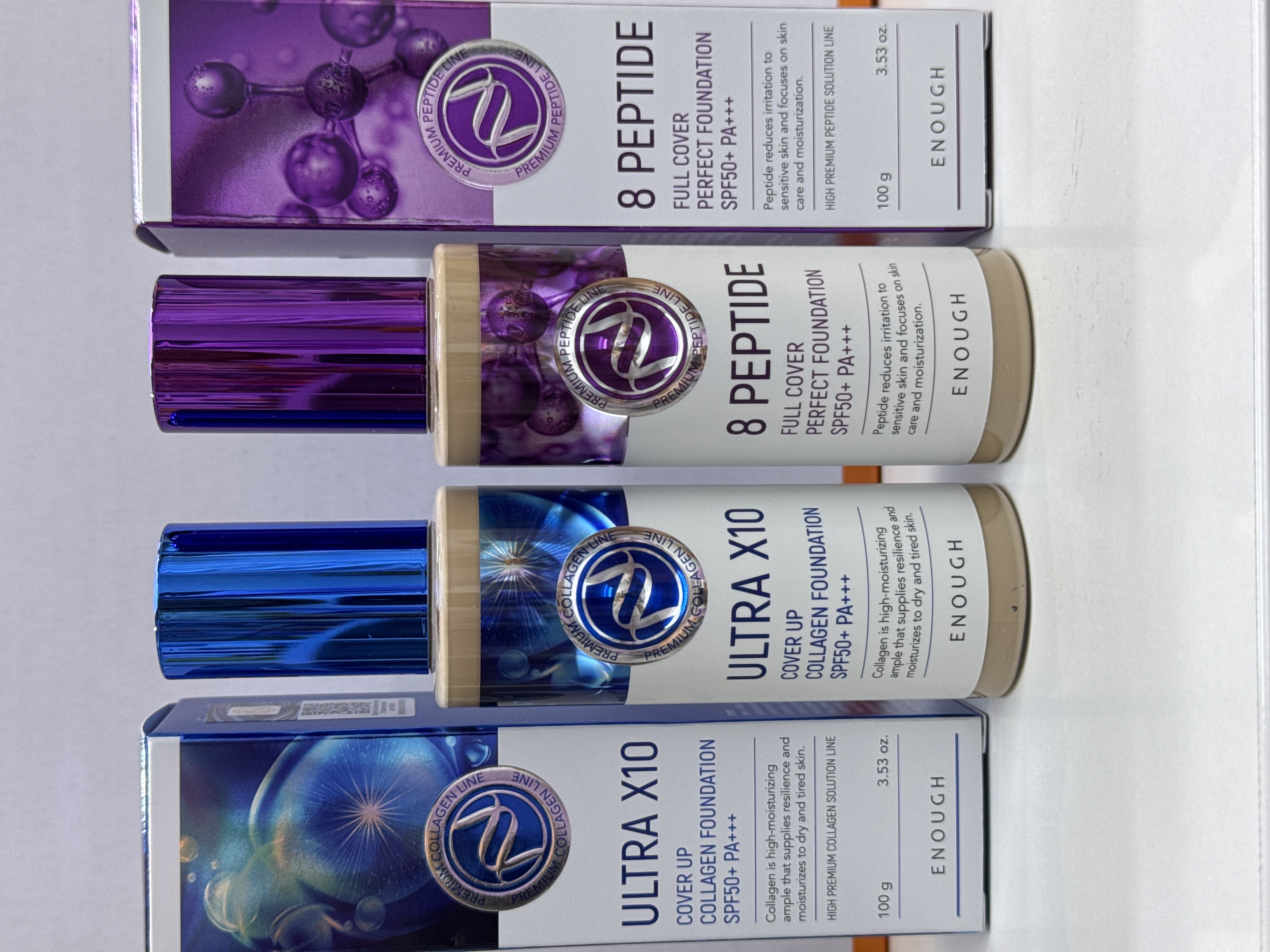 ENOUGH 8 PEPTIDE FULL COVER PERFECT FOUNDATION SPF 50 + PA +++ N21 ТОНАЛКА
