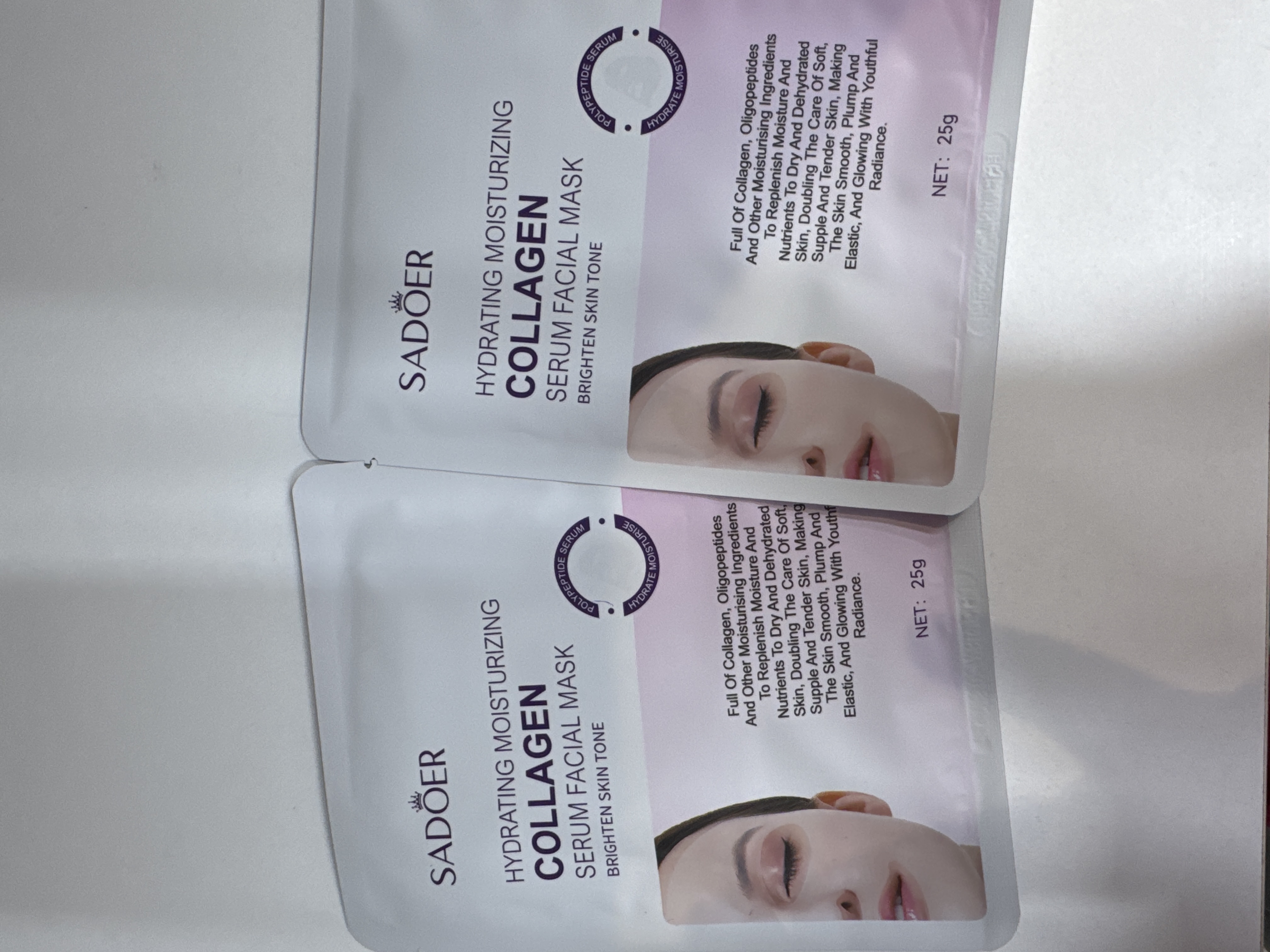SADOR HYDRATING MOISTURIZING COLLAGEN SERUM FACIAL MASK BRIGHTEN SKIN TONE