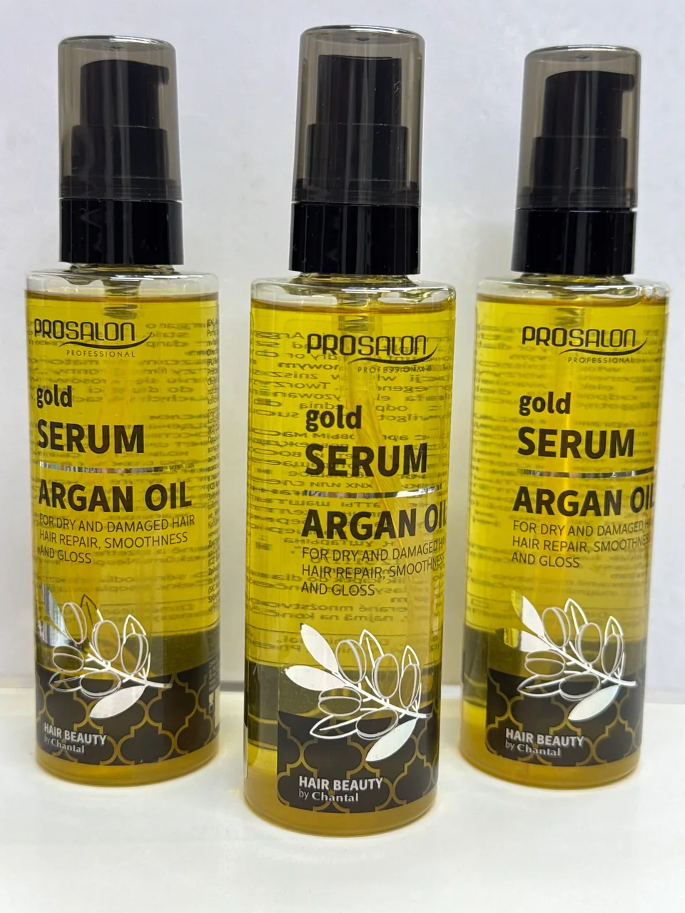 Prosalon gold Serum Argan oil for dry and damaged hair, hair repair, smoothness and gloss