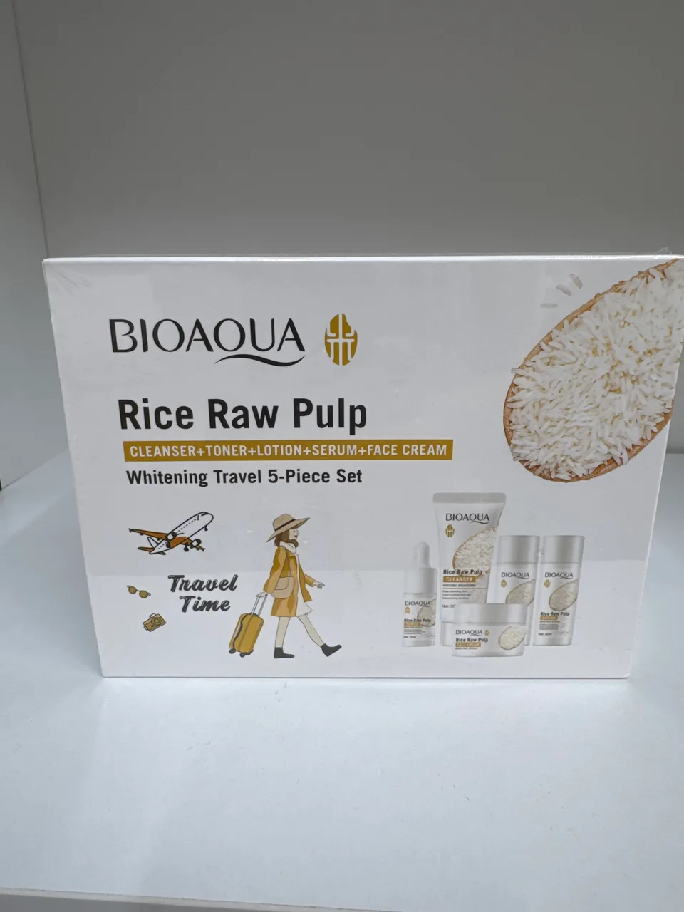 BIOAOUA Rice Raw Pulp Whitening Travel 5 - Piece Set