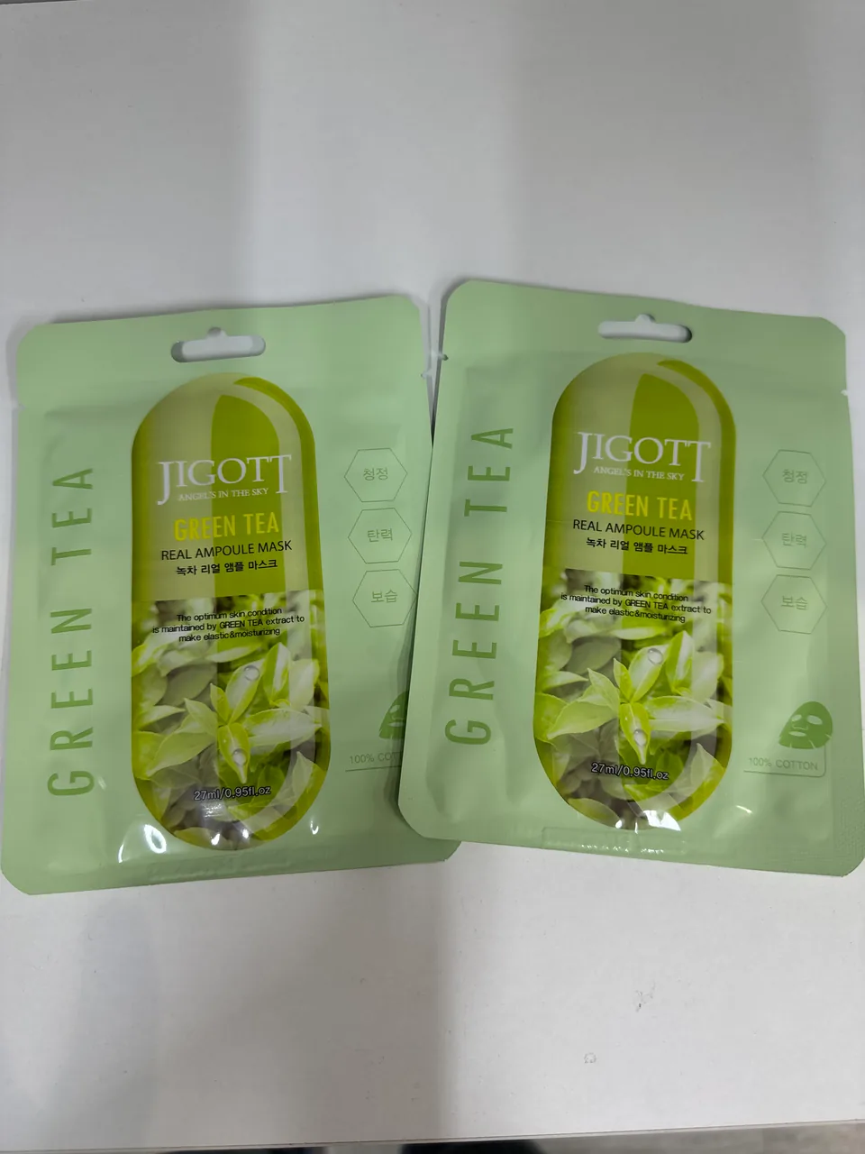 JILLOTT GREEN TEA REAL AMPOULE MASK МАСКА АМПУЛЬНАЯ Зеленого чая