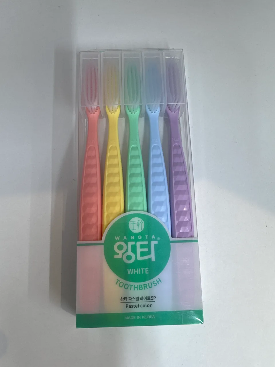 Набор из 5 зубных щеток White - Pastel 5 pcs Wang Ta