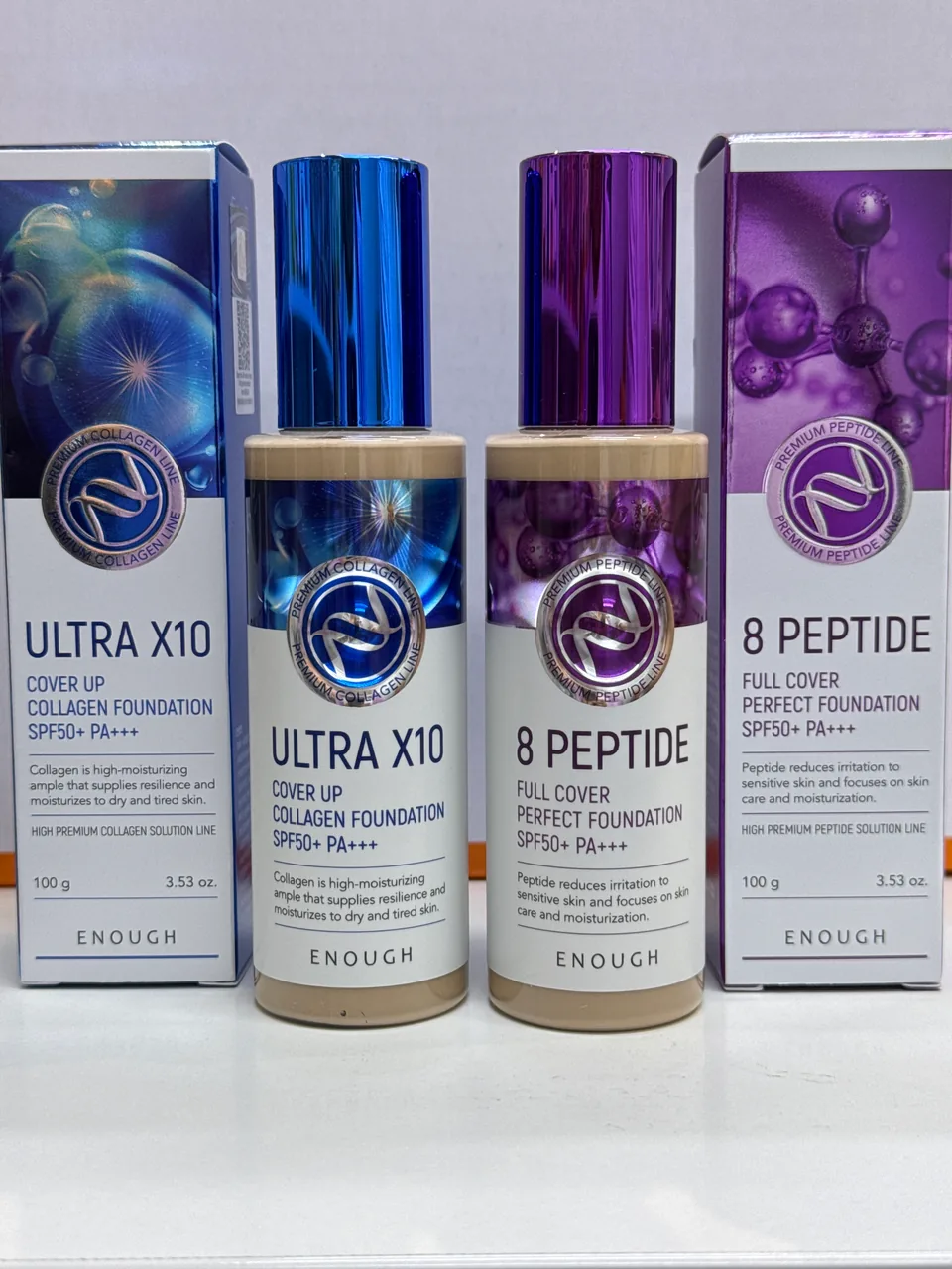 ENOUGH 8 PEPTIDE FULL COVER PERFECT FOUNDATION SPF 50 + PA +++ N21 ТОНАЛКА